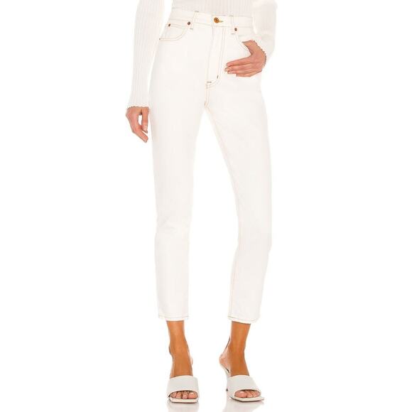 SLVRLAKE Beatnik Ankle Jeans Size 28 Ivory Ecru High Rise Straight Denim Staple - Picture 4 of 14